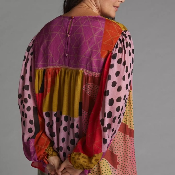 Anthropologie Bl^nk London Miranda Peasant Blouse, XL - Picture 5 of 16